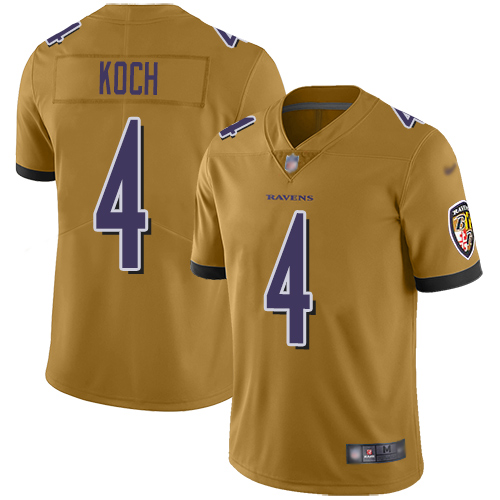 Baltimore Ravens Limited Gold Men Sam Koch Jersey NFL Football #4 Inverted Legend->youth nfl jersey->Youth Jersey